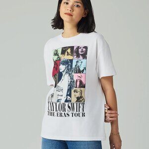 New - Taylor Swift | The Eras Tour Through LA White T-Shirt - Size YL